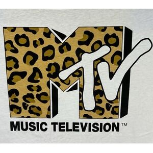 MTV Music Television‎ Shirt Plus Size White With Cheetah Graphic Size 3XL NWT